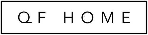 Logo with 'QF HOME' text in a rectangular frame on a white background